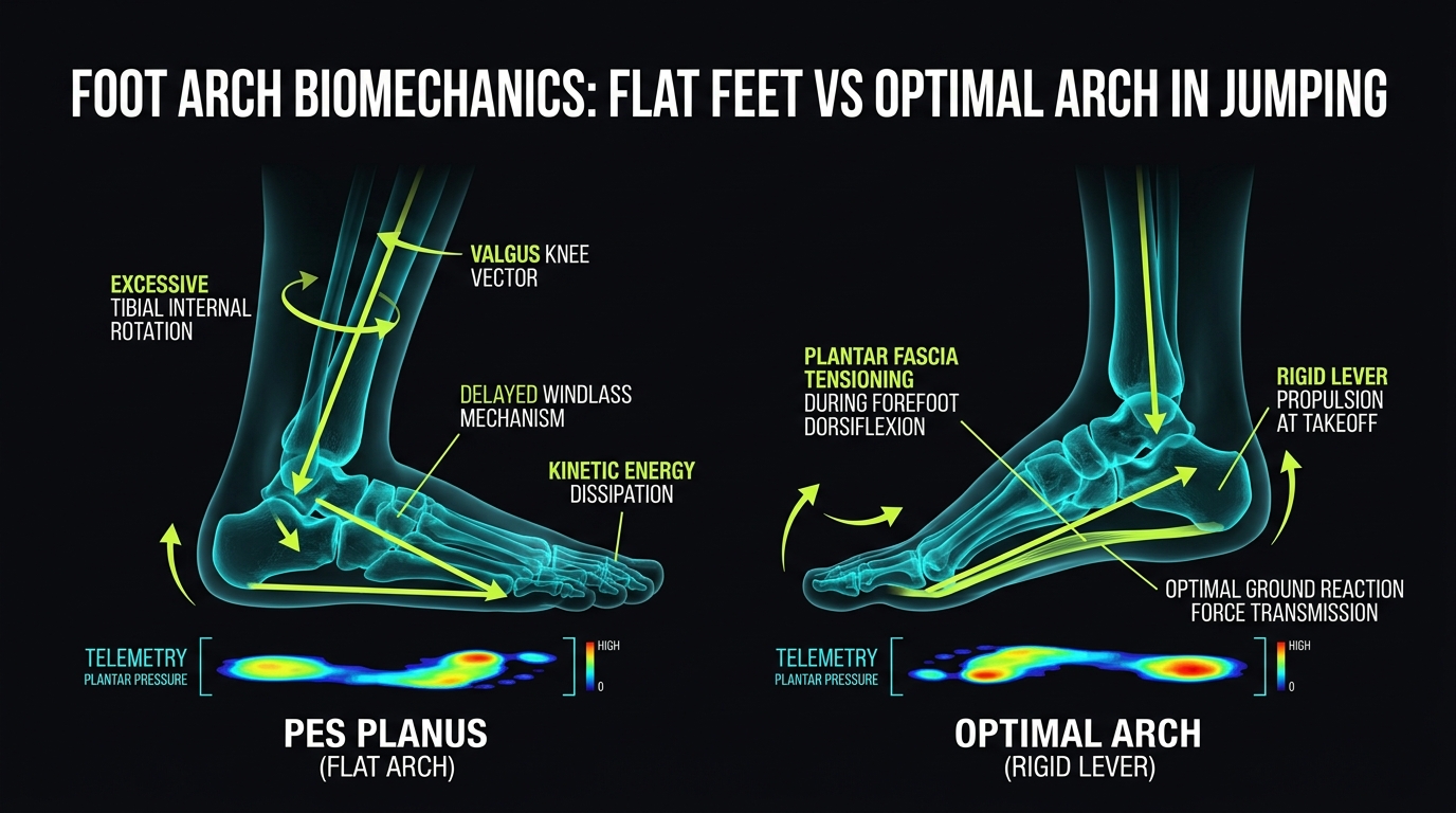 Sports biomechanics comparison of flat foot versus normal longitudinal arch: windlass mechanism, plantar pressure distribution, and kinetic chain alignment