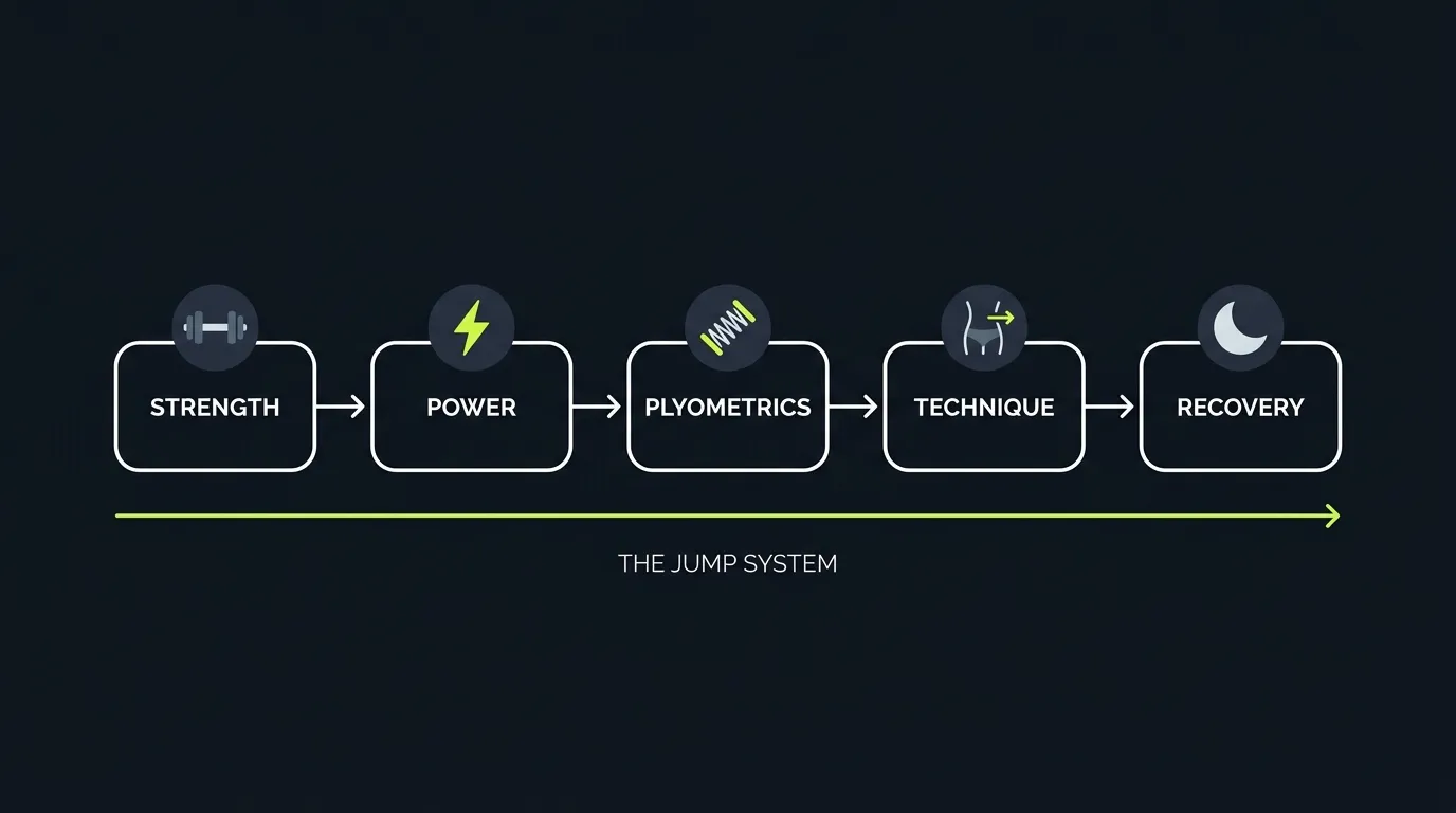 The jump training system flow: strength, power, plyometrics, technique and recovery as a continuous loop